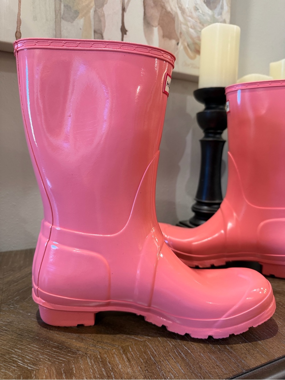 Hunter original short rain boots Pink Gloss Sz 8 - Picture 7 of 11